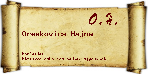 Oreskovics Hajna névjegykártya